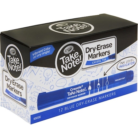 Take Note! Dry-Erase Marker, Chisel Tip, 12/PK, Blue PK CYO586547